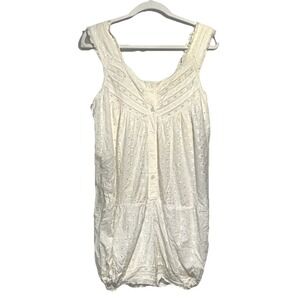 VTG Vie Privée Romper Embroidered Floral Eyelet Ivory Women's Size Medium